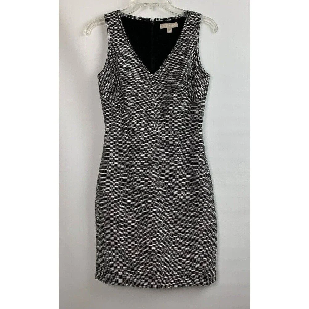 Banana Republic Dress Sleek Sheath Silhouette V-Neck Sleeveless Zip Lined 8P